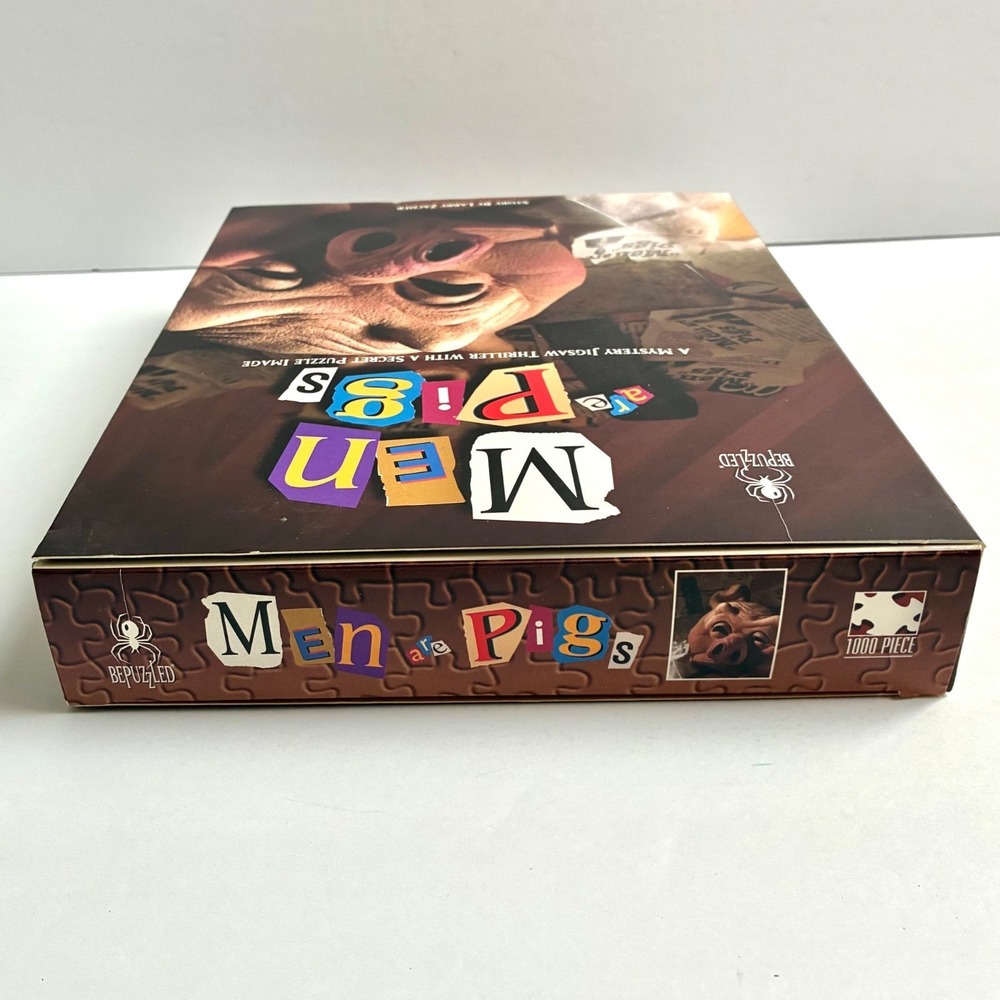 Bepuzzled Mystery Jigsaw Thriller Men Are Pigs Puzzle Game 1000 Pieces 1995 New - Picture 7 of 8
